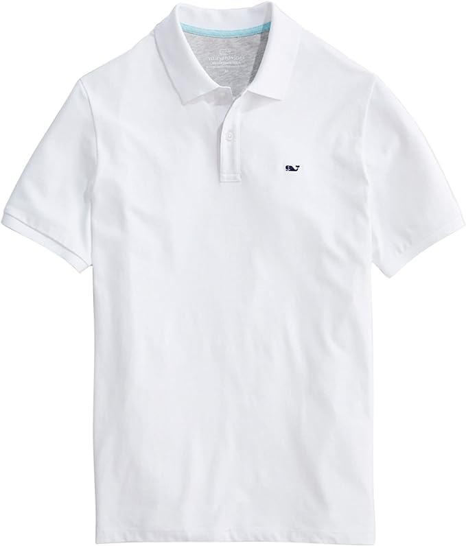 vineyard vines Men's Edgartown Short Sleeve Pique Polo, White Cap, Medium - Image 2